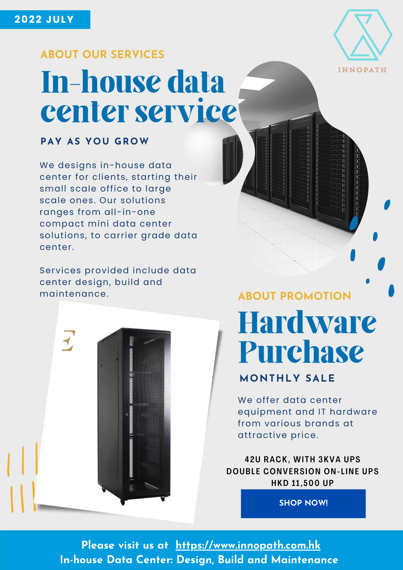 Pay as you grow data center service